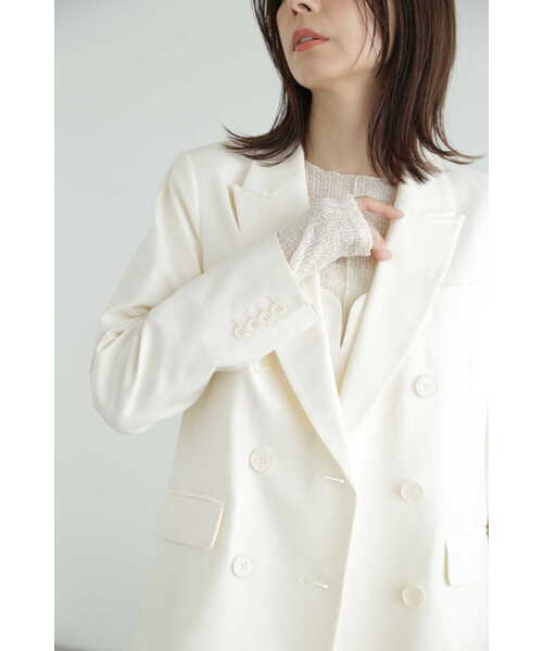 JILL STUART（ジルスチュアート）の「◆コットンキュプラテーラードジャケット（テーラードジャケット・レディース・ブラック/ホワイト・SMALL/MEDIUM）」の18枚目の写真