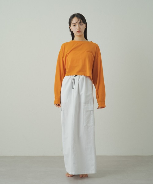 earthy（アーシー）の「earthy_ロングタイトスカート（スカート・レディース・カーキ/ブラック/ホワイト・S/M）」の16枚目の写真