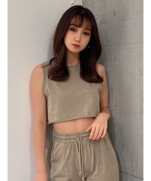 GYDA（ジェイダ）の「【SETUP着用可】クロスポイントショートルーズタンクトップ（タンクトップ・レディース・チャコールグレー/ベージュ/オリーブ・FREE）」の22枚目の写真