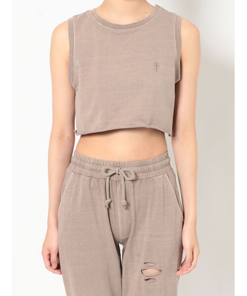 GYDA（ジェイダ）の「【SETUP着用可】クロスポイントショートルーズタンクトップ（タンクトップ・レディース・チャコールグレー/ベージュ/オリーブ・FREE）」の18枚目の写真