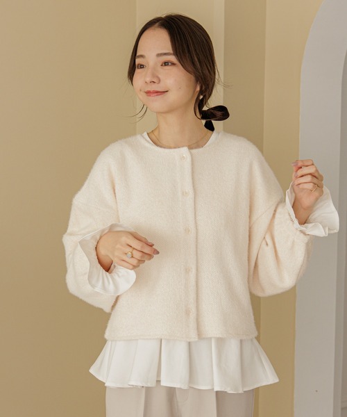 flower（フラワー）の「チックバルーントップ（カーディガン/ボレロ・レディース・ブラウン/アイボリー・FREE）」の3枚目の写真