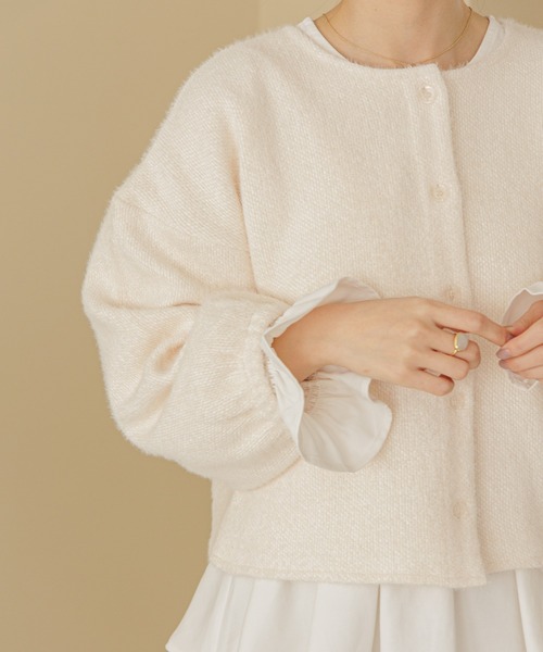 flower（フラワー）の「チックバルーントップ（カーディガン/ボレロ・レディース・ブラウン/アイボリー・FREE）」の11枚目の写真