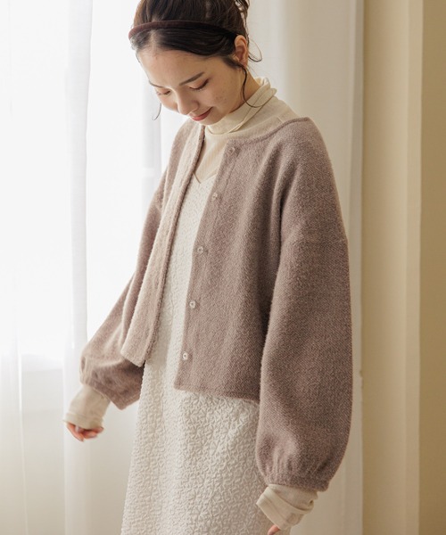 flower（フラワー）の「チックバルーントップ（カーディガン/ボレロ・レディース・ブラウン/アイボリー・FREE）」の18枚目の写真