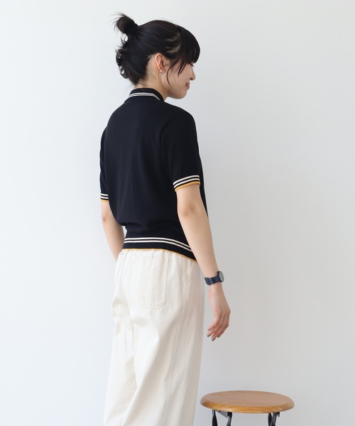 PAR ICI - PARICI ハーフリブニット ポロシャツ PAR ICI（パーリッシィ）の「ハーフリブニット ポロシャツ