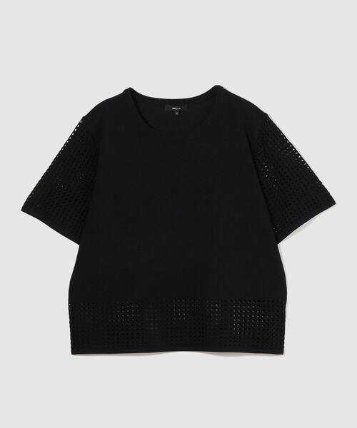 COMME CA ISM(コムサイズム)の「【セットアップ対応】スクエアメッシュ編み 半袖ニット(ニット/セーター・レディース・ブラック・MEDIUM/LARGE)」の11枚目の写真