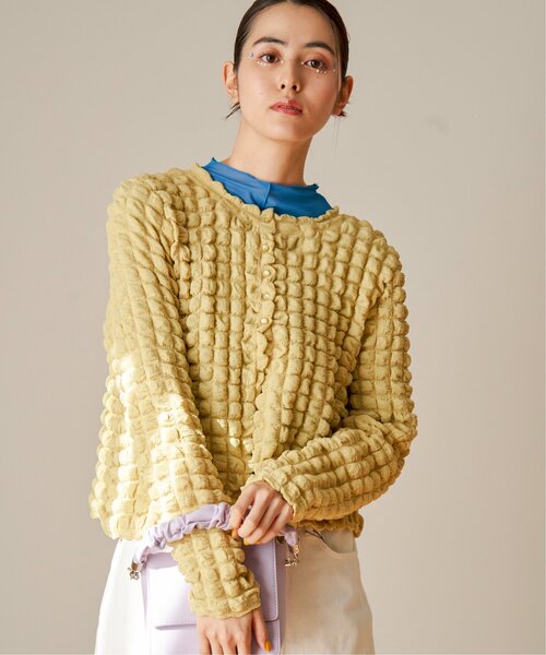 VENCEEXCHANGE（ヴァンスエクスチェンジ）の「ポコポコポップコーンカーディガン（カーディガン/ボレロ・レディース・イエロー/ブラック/ホワイト・FREE）」の5枚目の写真