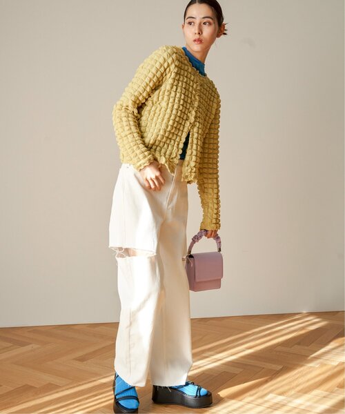 VENCEEXCHANGE（ヴァンスエクスチェンジ）の「ポコポコポップコーンカーディガン（カーディガン/ボレロ・レディース・イエロー/ブラック/ホワイト・FREE）」の12枚目の写真