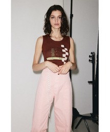 SLY | (What it isNt) x SLY KNIT TOPS マークゴンザレス コラボ ニット タンクトップ ノースリーブ プリント(タンクトップ)