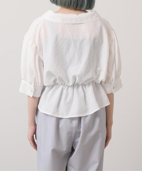 RAY CASSIN（レイカズン）の「多種ボタンペプラム開襟シャツ（シャツ/ブラウス・レディース・イエロー/スミクロ/オフホワイト/ネイビー系・FREE）」の14枚目の写真