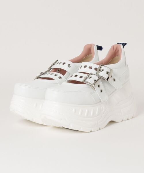 YOSUKE（ヨースケ）の「YOSUKE / ヨースケ厚底スニーカー（スニーカー・レディース・ブラック/ホワイト/オレンジ/ブラックミックス・23.0cm/23.5cm/24.0cm/24.5cm/25.0cm/22.5cm）」の2枚目の写真