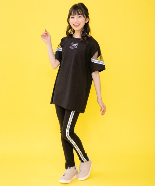 JENNI belle（ジェニィベル）の「【WEB限定】袖チュールロング丈Tシャツ（Tシャツ/カットソー・キッズ・ラベンダー/イエロー/ブラック・130cm/140cm/150cm/160cm）」の17枚目の写真
