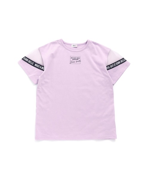 JENNI belle（ジェニィベル）の「【WEB限定】袖チュールロング丈Tシャツ（Tシャツ/カットソー・キッズ・ラベンダー/イエロー/ブラック・130cm/140cm/150cm/160cm）」の6枚目の写真