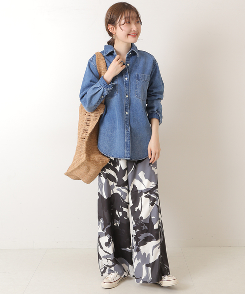Spick & Span(スピックアンドスパン)の「レイヤーグラフィックワイドパンツ(その他パンツ・レディース・ブラック/イエロー・36/38)」の15枚目の写真