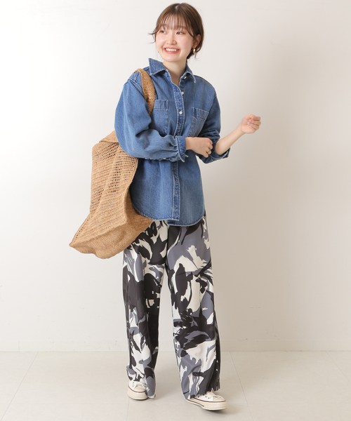 Spick & Span(スピックアンドスパン)の「レイヤーグラフィックワイドパンツ(その他パンツ・レディース・ブラック/イエロー・36/38)」の7枚目の写真