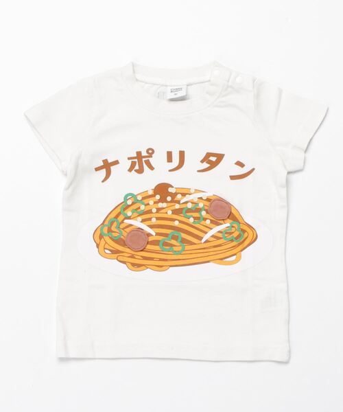 CHEEK ROOM（チークルーム）の「CHEEK ROOM/チークルーム ナポリタンTシャツ（Tシャツ/カットソー・キッズ・オフホワイト/ブラック/イエロー・80ｃｍ/110cm/120cm/90cm/100cm/130cm）」の2枚目の写真