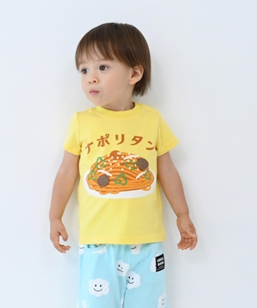 CHEEK ROOM（チークルーム）の「CHEEK ROOM/チークルーム ナポリタンTシャツ（Tシャツ/カットソー・キッズ・オフホワイト/ブラック/イエロー・80ｃｍ/110cm/120cm/90cm/100cm/130cm）」の3枚目の写真