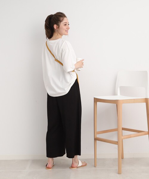 DRESKIP(ドレスキップ)の「◆【接触冷感】リラクシーに大人の抜け感 イージ-ワイドパンツ(その他パンツ・レディース・ネイビー/グリーン/カーキ/レモンイエロー/ブラック・02/03/04)」の8枚目の写真