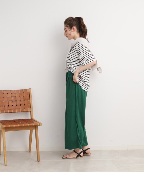 DRESKIP(ドレスキップ)の「◆【接触冷感】リラクシーに大人の抜け感 イージ-ワイドパンツ(その他パンツ・レディース・ネイビー/グリーン/カーキ/レモンイエロー/ブラック・02/03/04)」の12枚目の写真