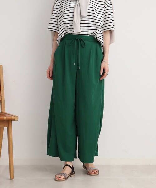 DRESKIP(ドレスキップ)の「◆【接触冷感】リラクシーに大人の抜け感 イージ-ワイドパンツ(その他パンツ・レディース・ネイビー/グリーン/カーキ/レモンイエロー/ブラック・02/03/04)」の15枚目の写真