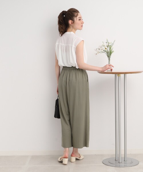 DRESKIP(ドレスキップ)の「◆【接触冷感】リラクシーに大人の抜け感 イージ-ワイドパンツ(その他パンツ・レディース・ネイビー/グリーン/カーキ/レモンイエロー/ブラック・02/03/04)」の20枚目の写真