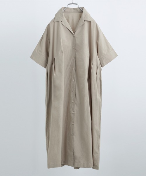 Fashion Letter(ファッションレター)の「オープンカラー シャツワンピース(シャツワンピース・レディース・ベージュ/チャコール/カーキ・M)」の15枚目の写真