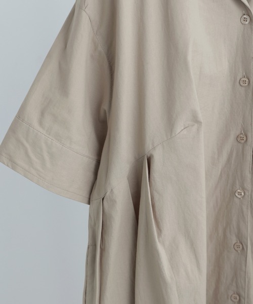 Fashion Letter(ファッションレター)の「オープンカラー シャツワンピース(シャツワンピース・レディース・ベージュ/チャコール/カーキ・M)」の19枚目の写真
