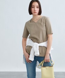INDIVI | 【洗える】タックデザイン無地T(Tシャツ/カットソー)