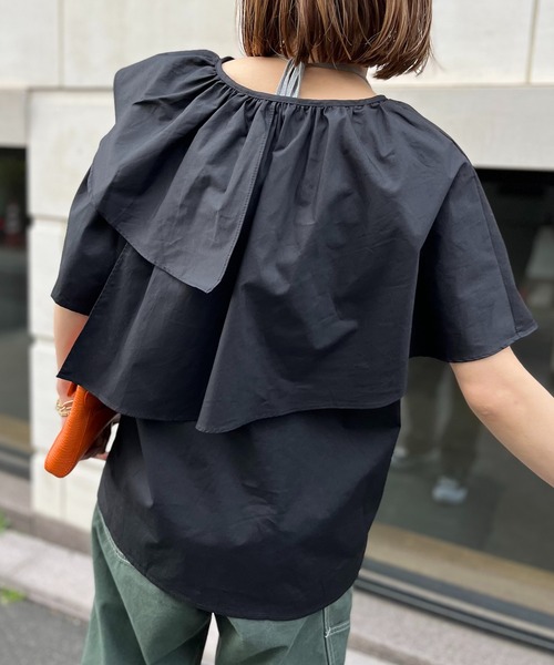 mi via loca(ミヴィアロカ)の「アシメ フリルカラーブラウス(シャツ/ブラウス・レディース・ライトグリーン/ホワイト/ブラック・FREE)」の18枚目の写真