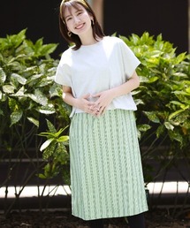 ストライプドッキングシャツワンピース