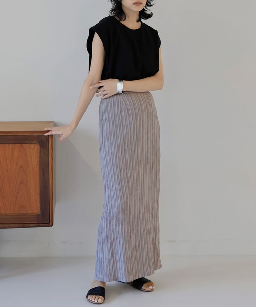 hellam（へラム）の「ショルダータックTシャツ（Tシャツ/カットソー・レディース・ブラック/杢グレー/オフホワイト/チャコール・FREE）」の16枚目の写真