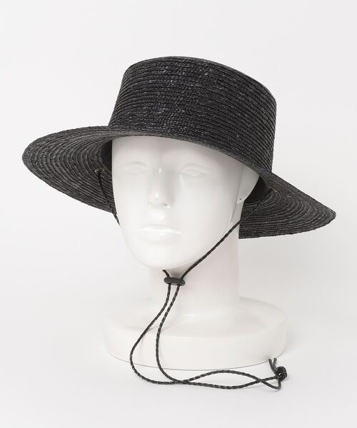 Toironier（トワロニエ）の「Toironier/トワロニエ/Long Brim Boater Hat（ハット・メンズ・ブラック/ベージュ・F）」の4枚目の写真