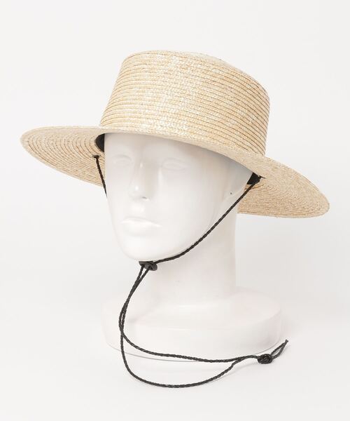 Toironier（トワロニエ）の「Toironier/トワロニエ/Long Brim Boater Hat（ハット・メンズ・ブラック/ベージュ・F）」の3枚目の写真