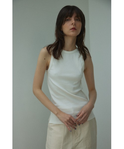 BLACK BY MOUSSY(ブラックバイマウジー)の「standard tanktop(スタンダードタンクトップ)(タンクトップ・レディース・ライトブラウン/オフホワイト/ライトブラック・FREE)」の2枚目の写真