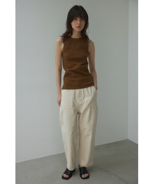 BLACK BY MOUSSY(ブラックバイマウジー)の「standard tanktop(スタンダードタンクトップ)(タンクトップ・レディース・ライトブラウン/オフホワイト/ライトブラック・FREE)」の11枚目の写真