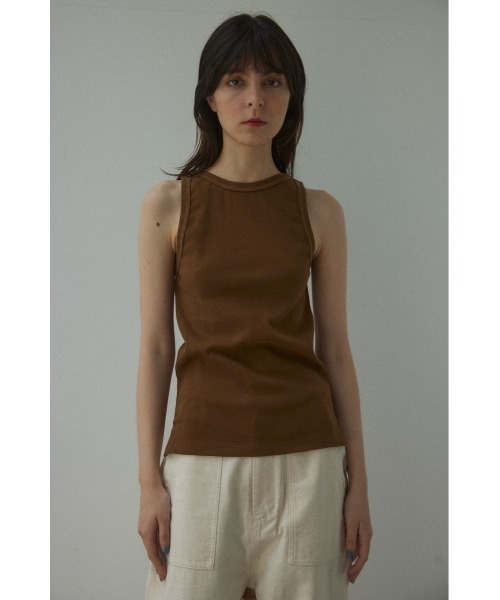 BLACK BY MOUSSY(ブラックバイマウジー)の「standard tanktop(スタンダードタンクトップ)(タンクトップ・レディース・ライトブラウン/オフホワイト/ライトブラック・FREE)」の12枚目の写真
