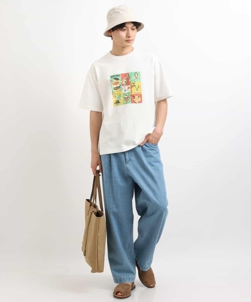a.v.v(アーヴェヴェ)の「【イラストレーターコラボ】トラベルイラストTシャツ(TRAVELシリーズ)(Tシャツ/カットソー・メンズ・ホワイト/ライトブルー/ブラック・46/48)」の10枚目の写真