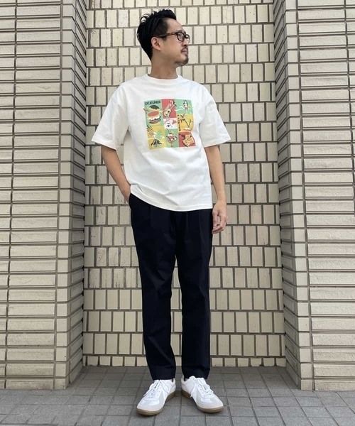 a.v.v(アーヴェヴェ)の「【イラストレーターコラボ】トラベルイラストTシャツ(TRAVELシリーズ)(Tシャツ/カットソー・メンズ・ホワイト/ライトブルー/ブラック・46/48)」の12枚目の写真