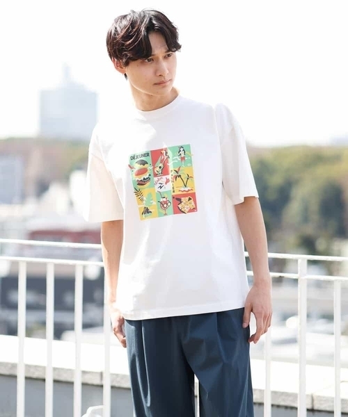 a.v.v(アーヴェヴェ)の「【イラストレーターコラボ】トラベルイラストTシャツ(TRAVELシリーズ)(Tシャツ/カットソー・メンズ・ホワイト/ライトブルー/ブラック・46/48)」の19枚目の写真