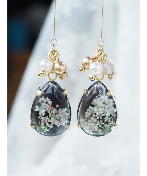 tone(トーン)の「【Riko】パール×ブラックピアス(MA)(ピアス(両耳用)・レディース・ブラック・FREE)」の5枚目の写真