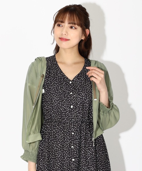 MISCH MASCH（ミッシュマッシュ）の「■2023春夏新作■シアージップパーカー/MM318124（その他アウター・レディース・ダークブラウン/ベージュ/キナリ/グリーン/ピンク系・M）」の5枚目の写真