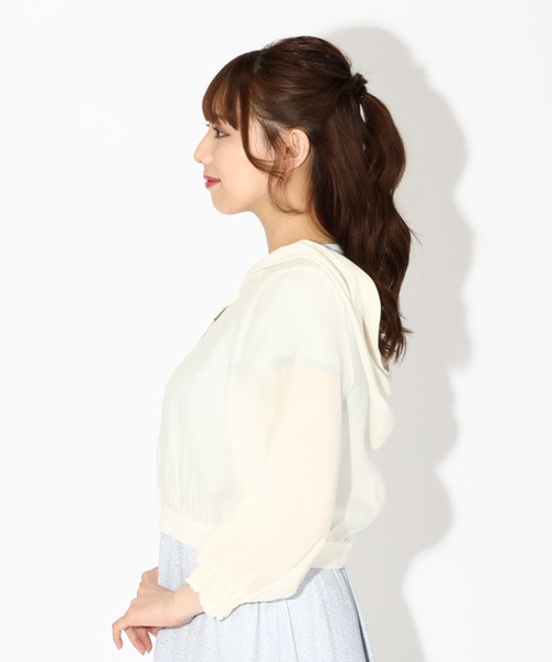 MISCH MASCH（ミッシュマッシュ）の「■2023春夏新作■シアージップパーカー/MM318124（その他アウター・レディース・ダークブラウン/ベージュ/キナリ/グリーン/ピンク系・M）」の13枚目の写真