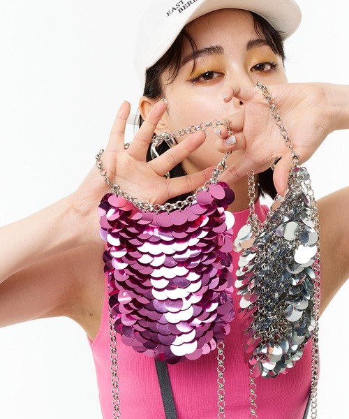 Narcissus（ナルシス）の「【Narcissus】スパンコールバッグ（ショルダーバッグ・レディース・シルバー/ピンク・FREE）」の10枚目の写真