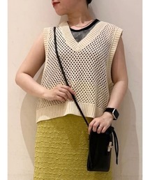 Te chichi TERRASSE | メッシュVネックベスト(ニット/セーター)