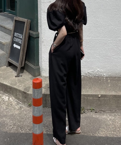 nuanti（ニュアンティ）の「ウエストリボンきれいめワイドタックパンツ（その他パンツ・レディース・グレー/ベージュ/ブラック・L/M/S）」の14枚目の写真
