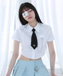 A'GEM/9 × .kom『CLUTSTUDIO/クラットスタジオ』necktie chain half shirt/ネクタイ付き シャツ