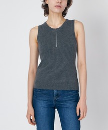 CLANE（クラネ）の「CLANE SLEEVELESS ZIP RIB KNIT TOPS