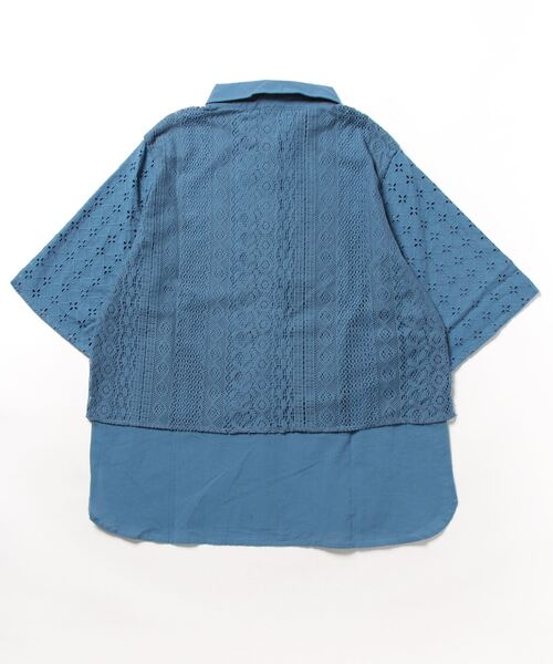 BELLUNA(ベルーナ)の「レース切替デザインシャツジャケット(スーツジャケット・レディース・アイボリー/ブルー/ブラック・X-LARGE/LARGE/MEDIUM)」の22枚目の写真