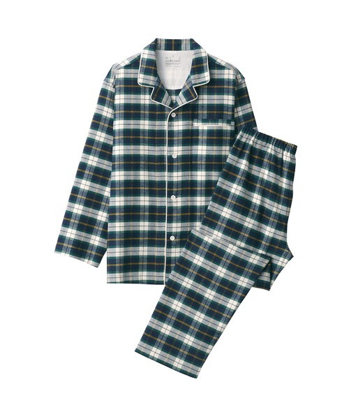 無印良品／XL／脇に縫い目のない／ピンクチェックとブルー2点フランネルパジャマ MUJI (無印良品) - ◇新品◇ 無印良品 脇に縫い目のない二重