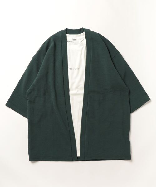 JUNRED(ジュンレッド)の「5分袖梨地アンサンブルカーディガン(カーディガン/ボレロ・メンズ・ブラック/グリーン/ベージュ系その他・LL/M/L)」の5枚目の写真
