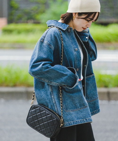 ITEMS URBANRESEARCH（アイテムズ アーバンリサーチ）の「デニムオーバージャケット（デニムジャケット・レディース・ブラック/ブルー・FREE）」の2枚目の写真